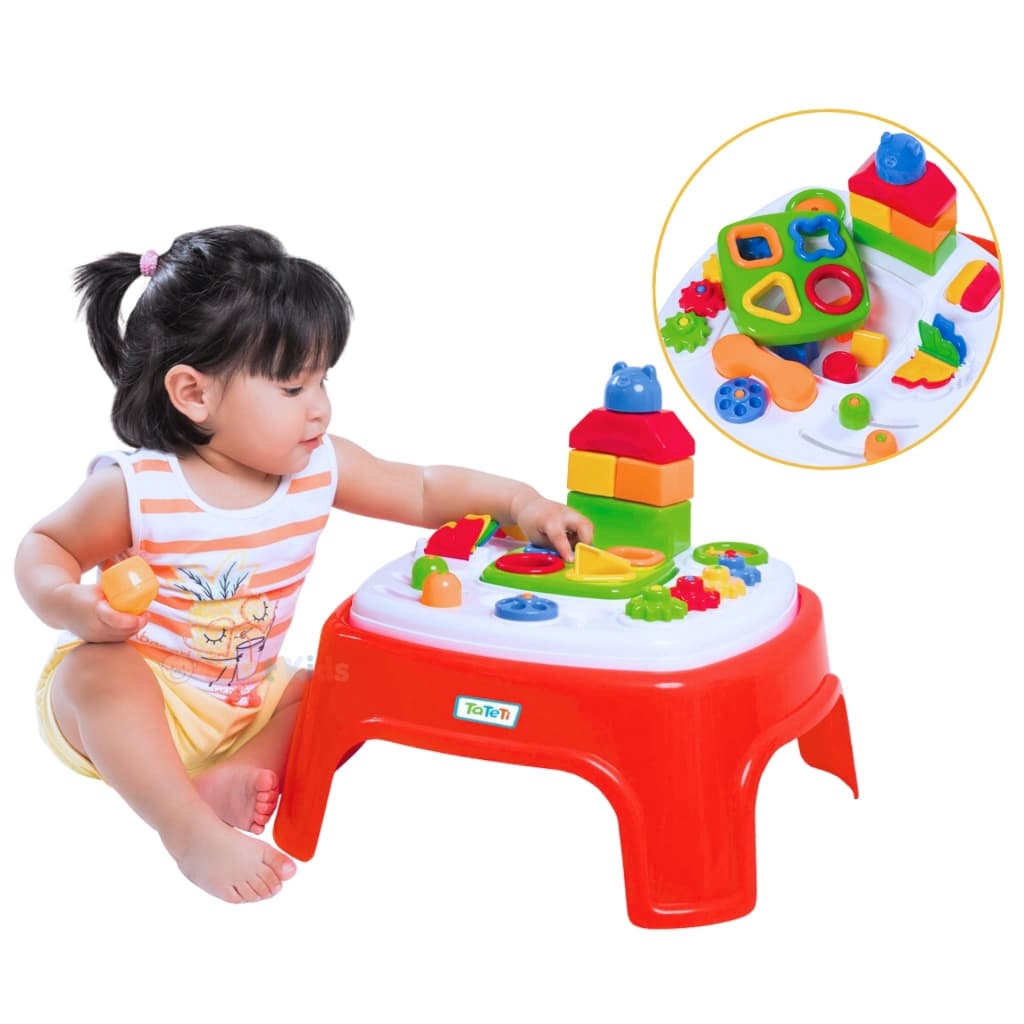 Mesa Mesinha Didática Encantada Com Formas De Encaixar Brinquedo Educativo Brinquedo Para Bebê Crianças +2 anos Desenvolvimento Coordenação Motora Brinquedos Educacionais Para Menino Menina