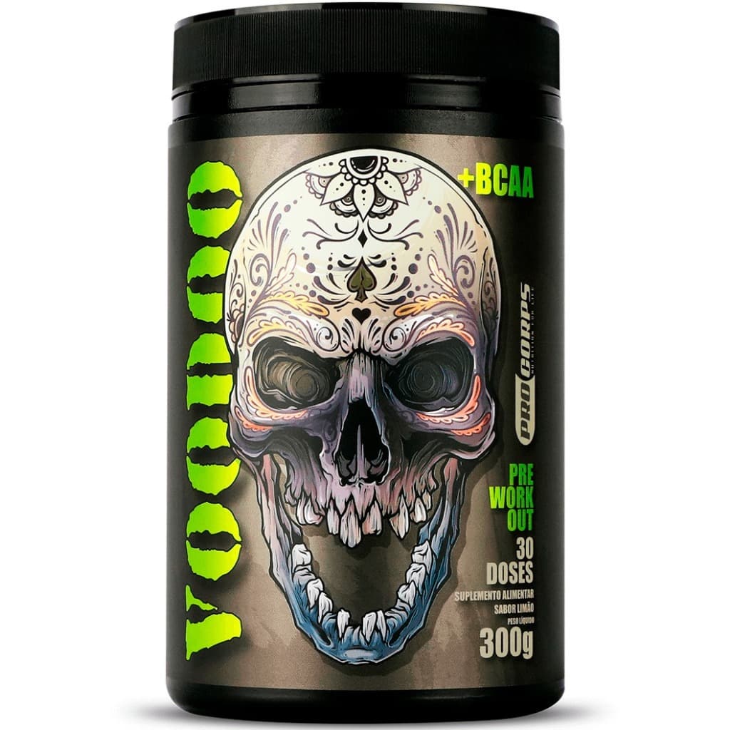 Pré Treino Voodoo - 300g - Sabor Limão - Pro Corps (Com BCAA / Beta Alanina / Arginina / Taurina / Cafeína)