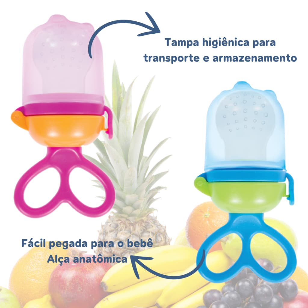 chupeta Porta Frutinha em Silicone para Bebês - Sugador Seguro Buba | Introdução Alimentar