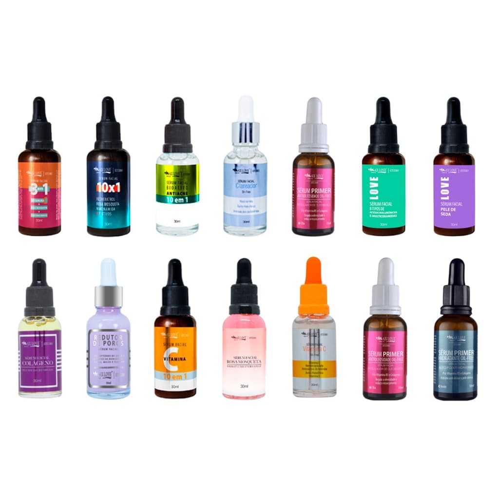 Sérum - Kit C/ 24  Pele de Seda, Clareador, Ac. Hialurónico, Vit C, Colágeno, Vitamina C, Rosa Mosq