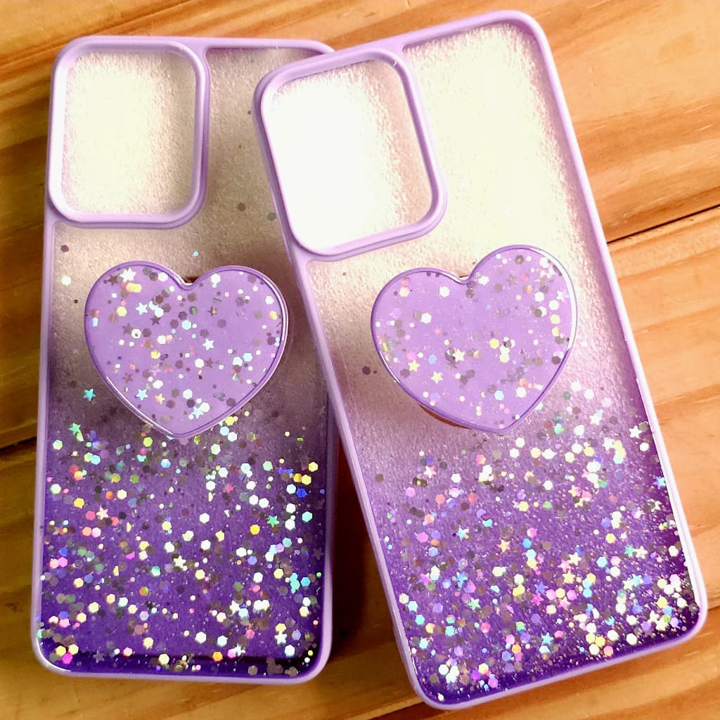 Capa Capinha case anti impacto para Samsung Galaxy A12 Galaxy M12 Galaxy F12 - Capinha de Silicone com pop socket de coração para Samsung Galaxy Samsung Galaxy A12 Galaxy M12 Galaxy F12