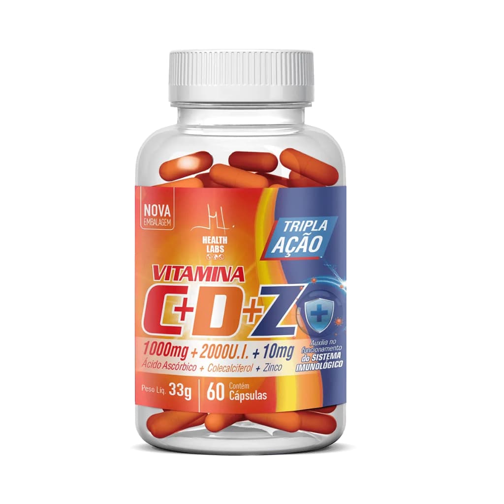 Vitamina C D Z 60 Cápsulas - Health Labs