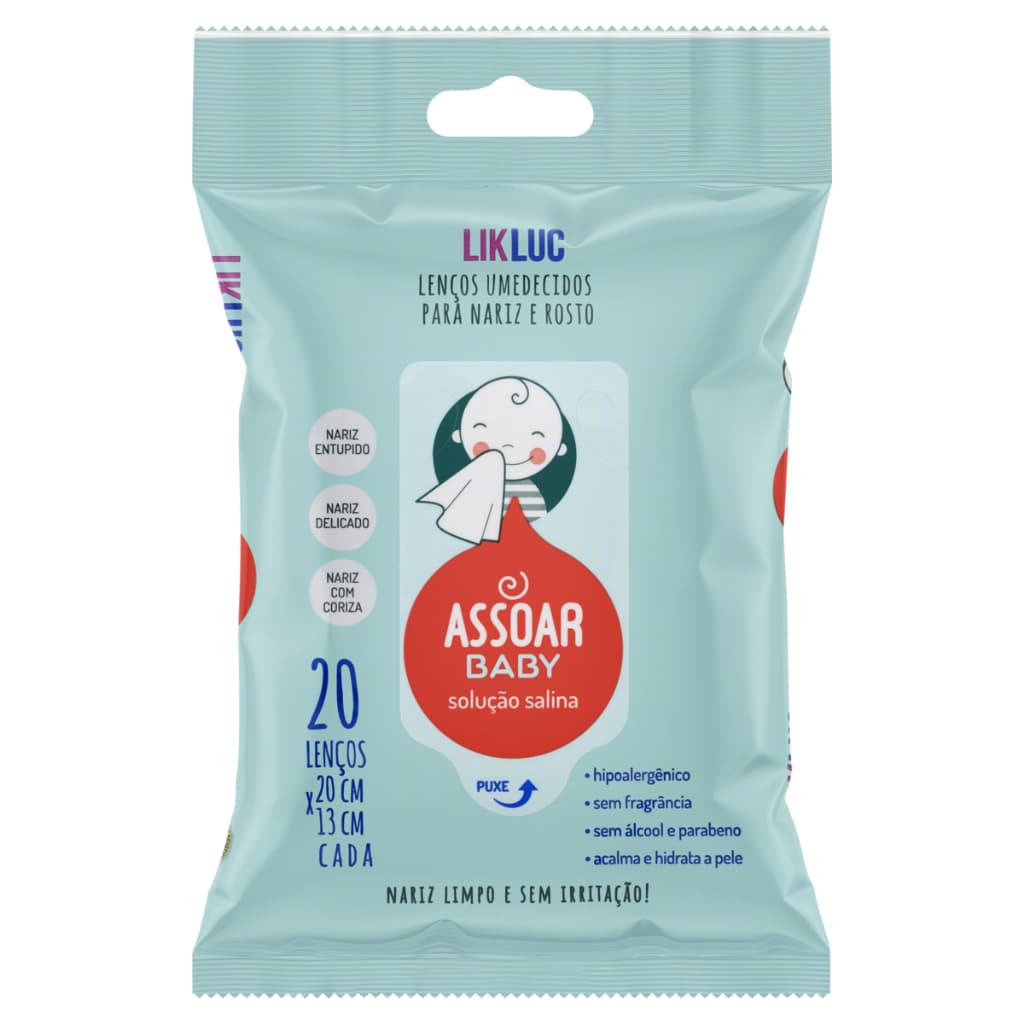 Likluc Assoar baby Lenços Umedecidos Com Solução Salina