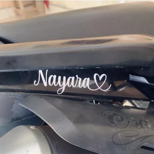 Adesivo Nome da Namorada Com Coração Moto e Soleira da Porta Passageiro
