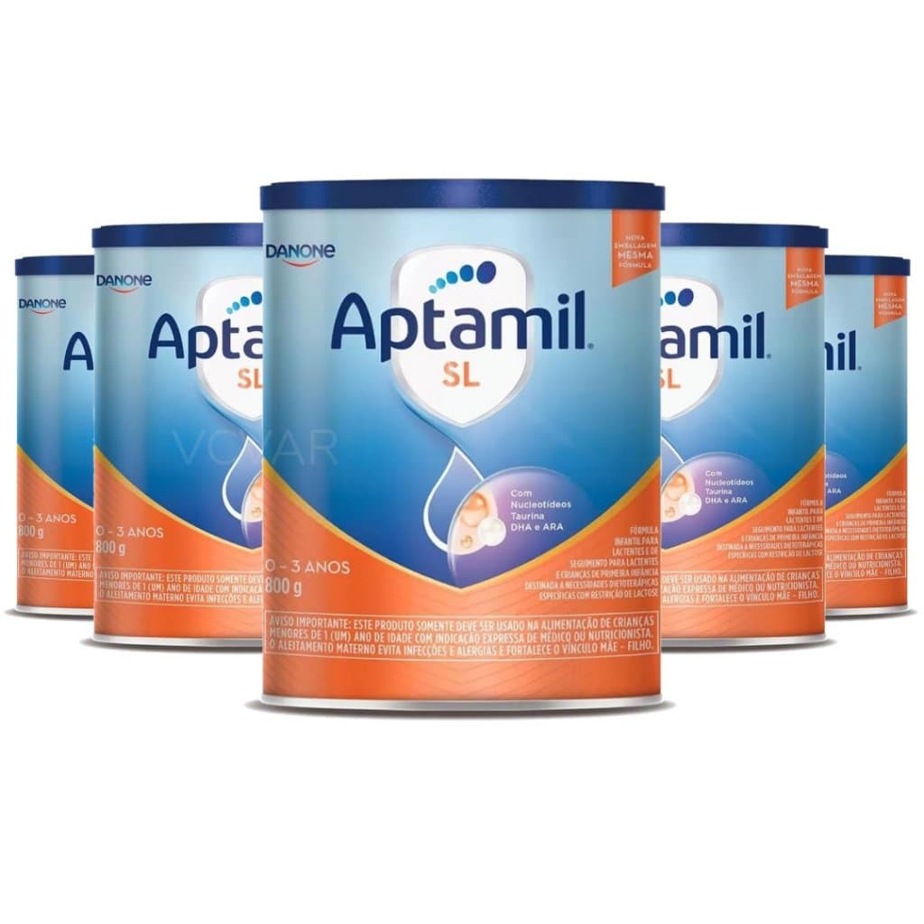 5 Aptamil SL sem Lactose Fórmula Infantil 800g Kit