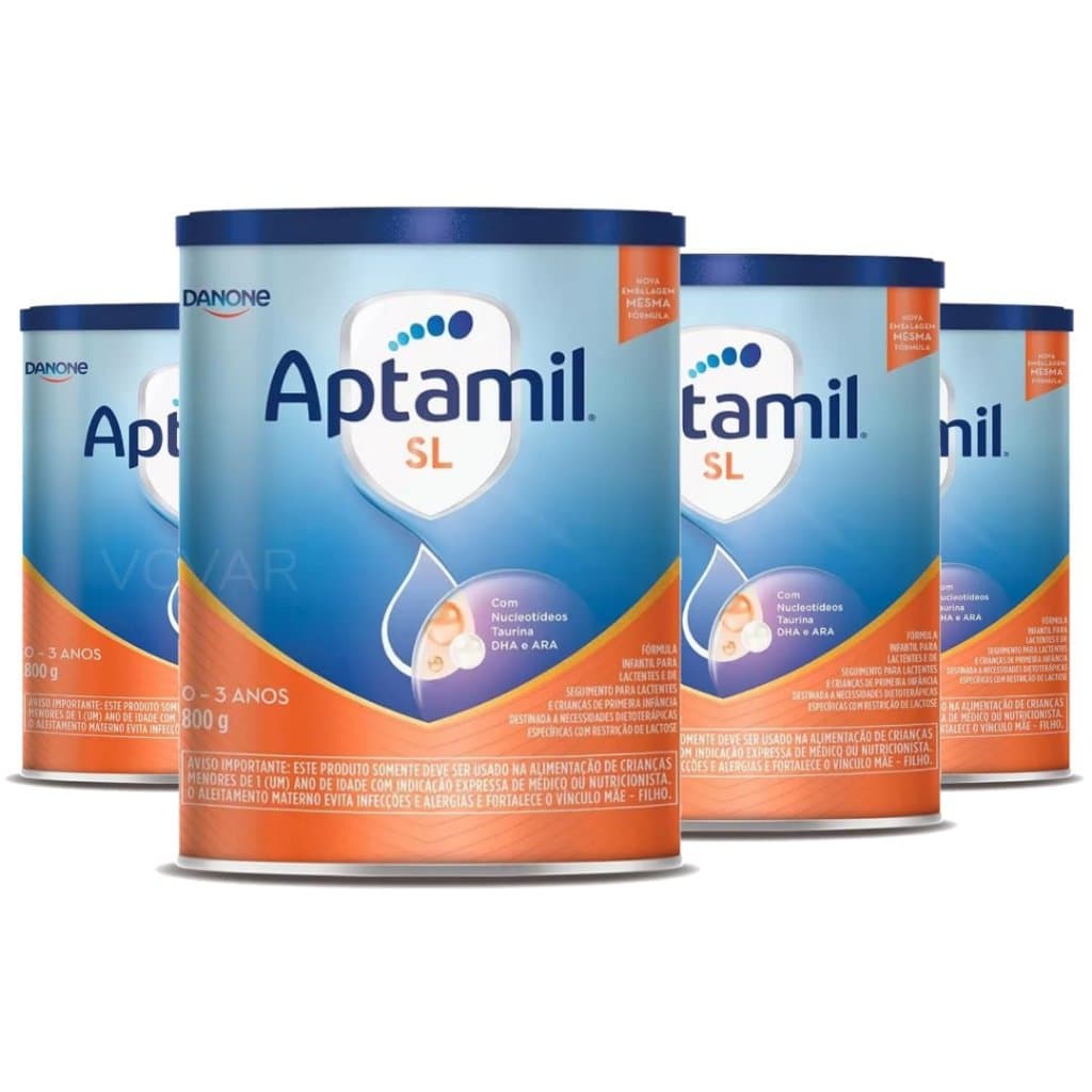 4 Aptamil SL sem Lactose Fórmula Infantil 800g Kit