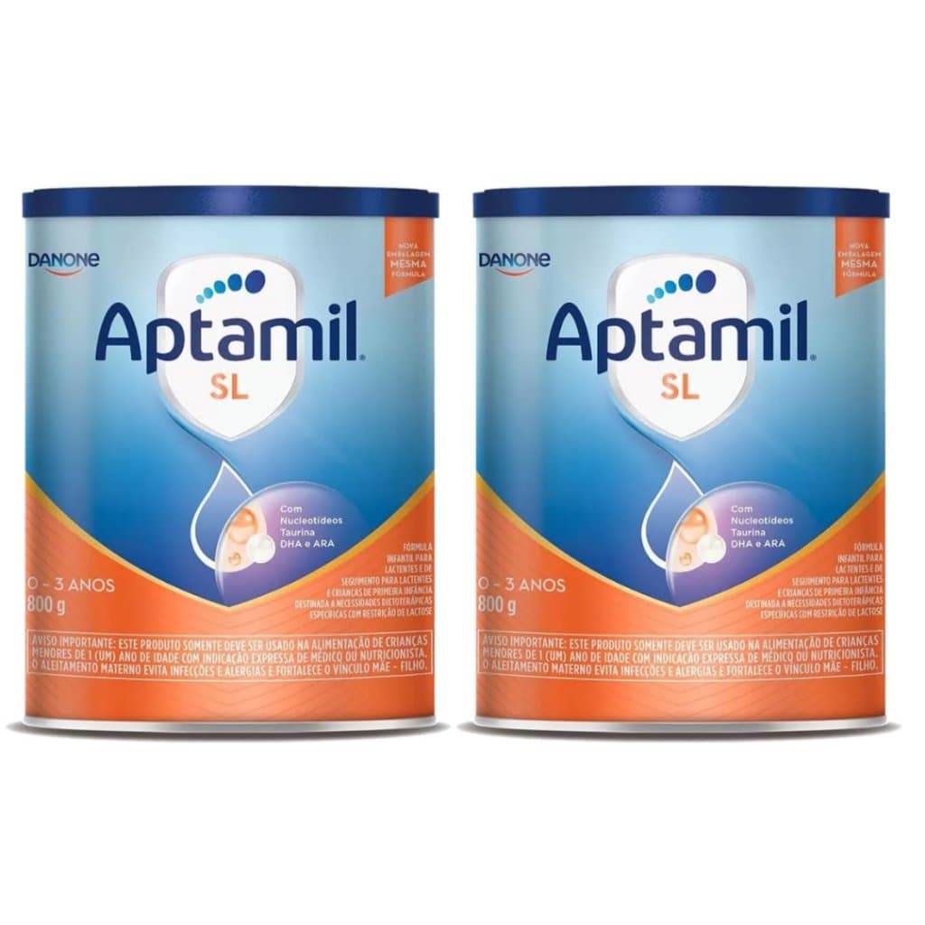 2 Aptamil SL sem Lactose Fórmula Infantil 800g kit