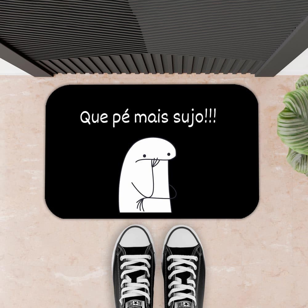 Tapete Para Porta Banheiro Sala Cozinha Antiderrapante Emborrachado - 34X60 - 2mm - QUE PÉ MAIS SUJO