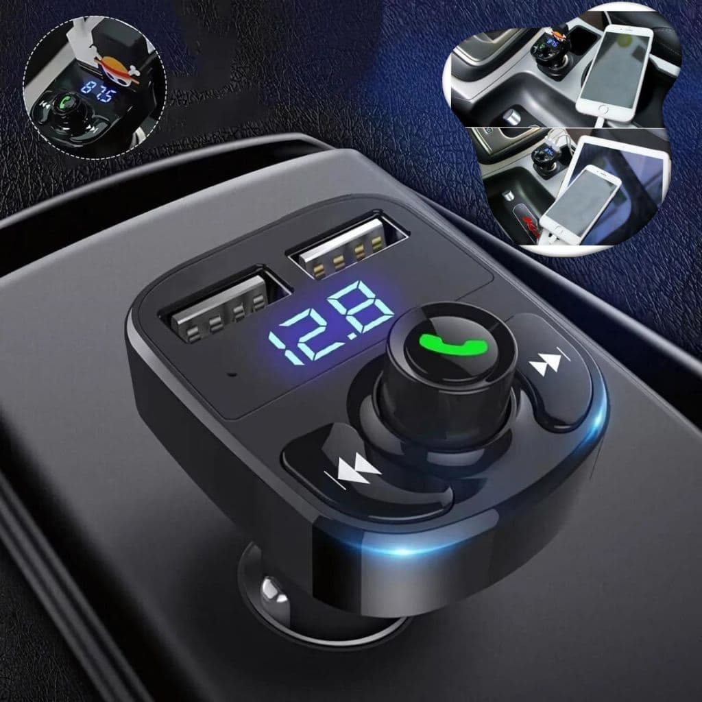 Carregador Carro Transmissor Fm Bluetooth Veicular X8 Mp3 Rádio Carregador Duplo USB