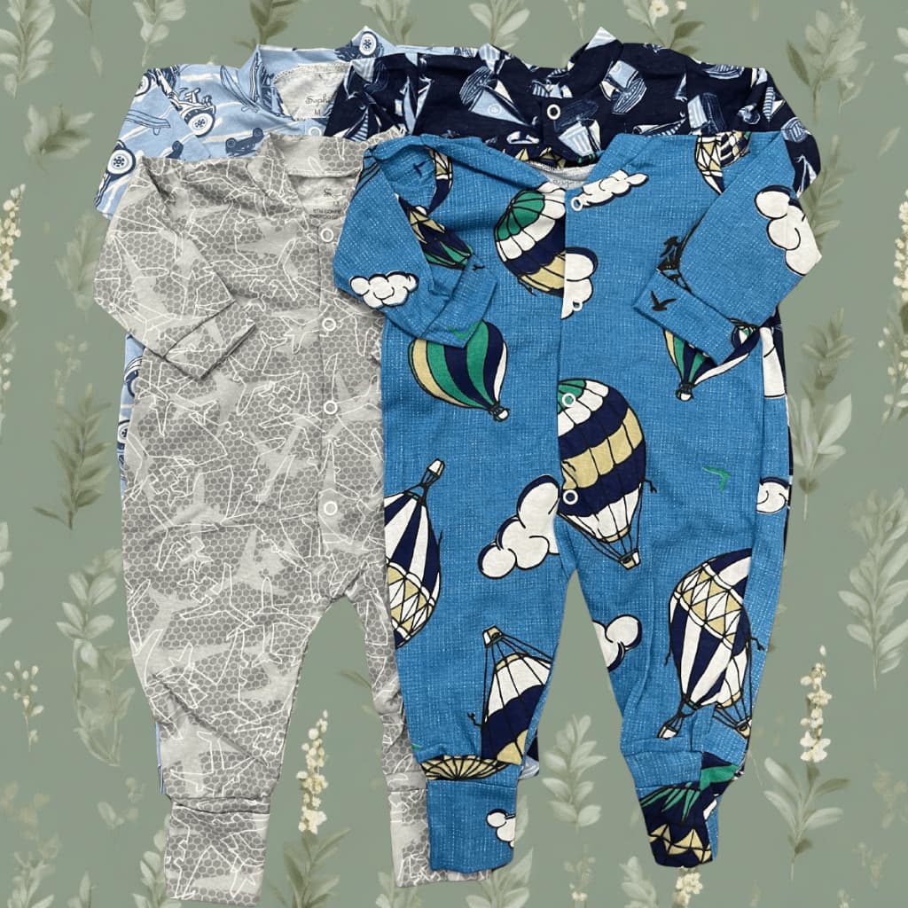 Kit 4 macacão bebê estampado alyaht- roupa de bebê enxoval macacão bebê body bebê