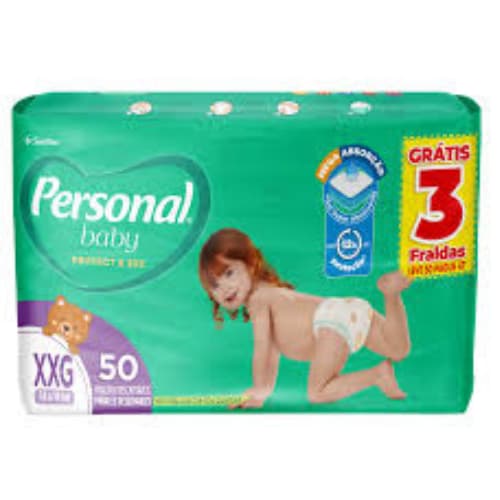 Fralda Personal Baby Hiper pacote XXG 50 Unidades De 14 Kg