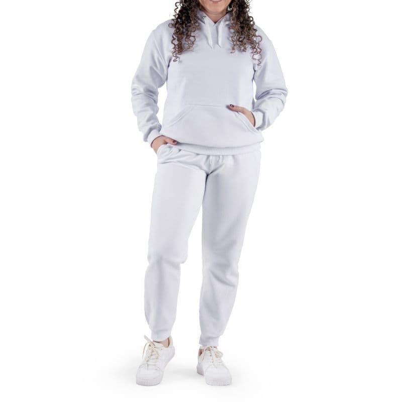 kit conjunto moletom calça + blusa feminino canguru capuz moletom frio liso