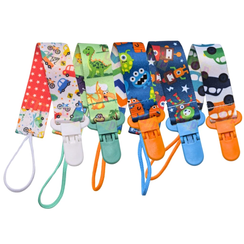 Kit 2 Prendedor De Chupeta Menino Bico Bebê Buba Modelo Universal Trava Tecido Fita Nuk Avent Mam