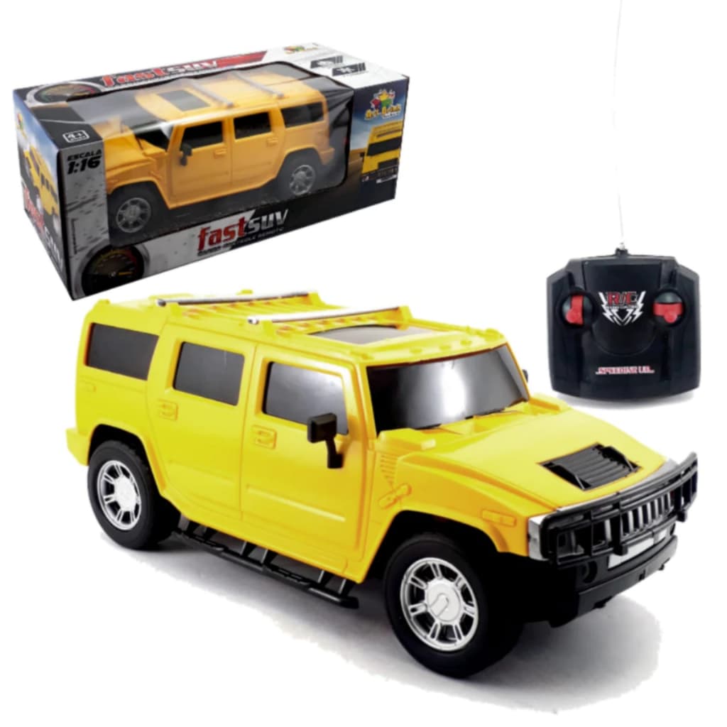 Carro de Controle Remoto Carrinho Ranger Suv 7 Funções Amarelo