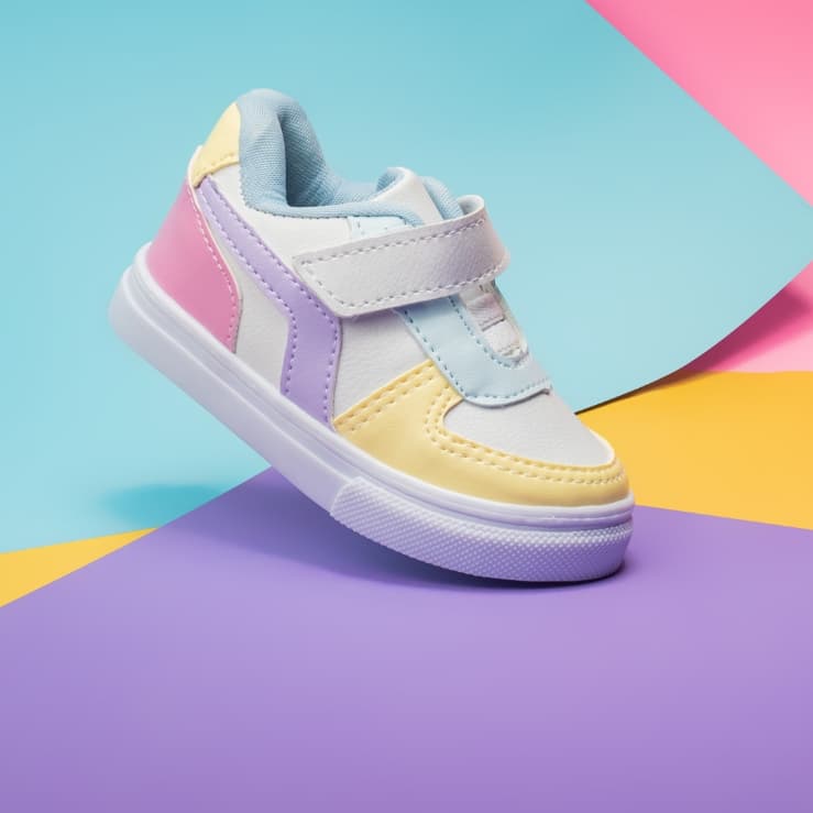 Tênis Infantil Feminino Casual Menina Funfy Recortes 3210A Confortável e Leve Calce Facil