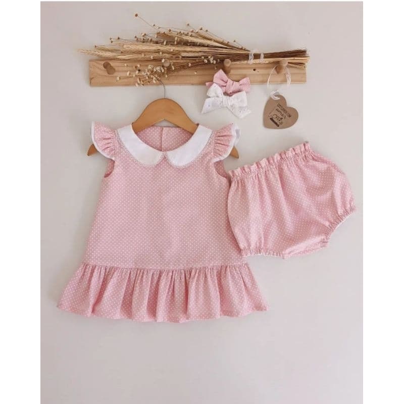 kit vestido+ tapa fralda  para recém nascido