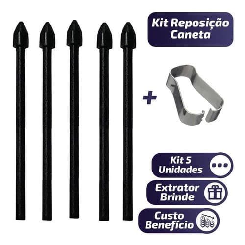 5 Pontas Ponteira Para Caneta S Pen Galaxy Tab S9 Lite S7 S8 S7 Plus S8 Plus S9 FeS2 S23 Book2 Book3 Book4