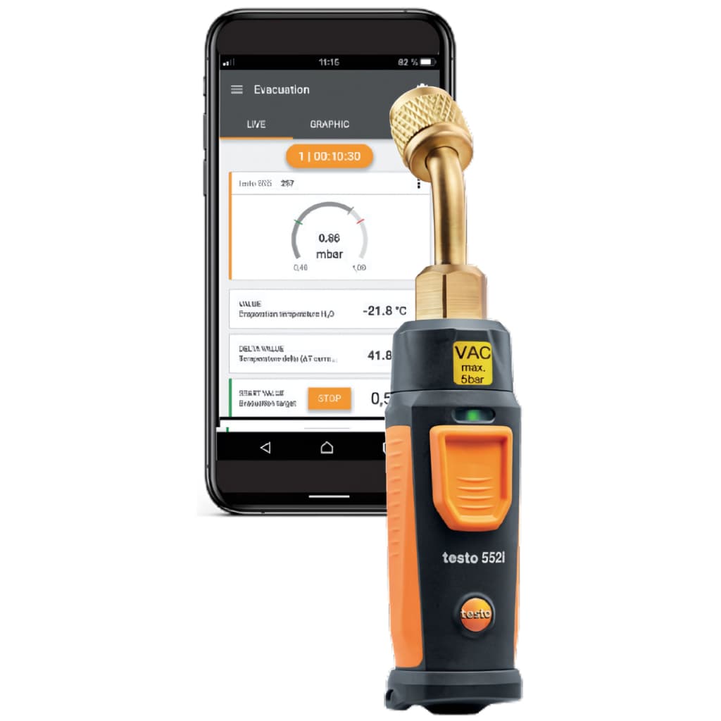 Vacuômetro Digital sem Fio Bluetooth - Controlado por Smart App Testo-552i