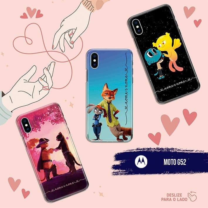 Capa Capinha  - Moto G52 / Moto G82 - Casais Desenhos Personalizados