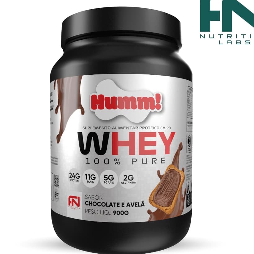 Whey Protein 100% Humm Force Nutrition Labs Chocolate e Avelã Aprovado Laudo Pureza