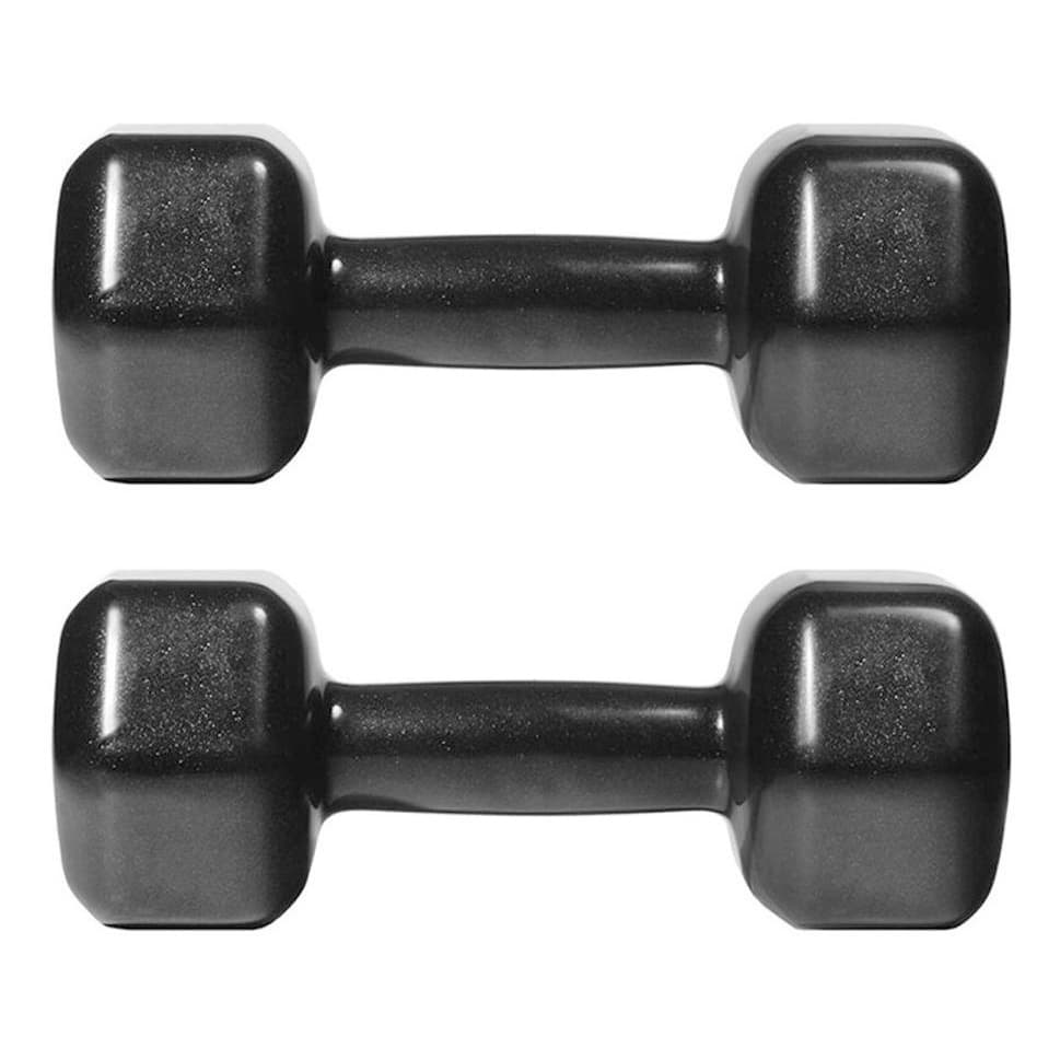 2 Halteres Emborrachados Sextavado 5kg cada pra musculação Academia Treio ao ar livre Linha Premium