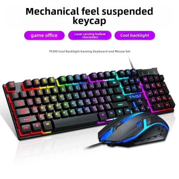 Kit Teclado e Mouse Gamer Rgb Semi Mecânico AOAS M300