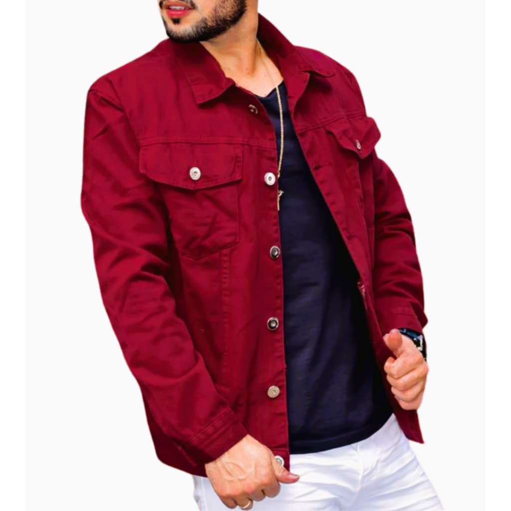 Jaqueta Masculina Sarja Color  Bordo