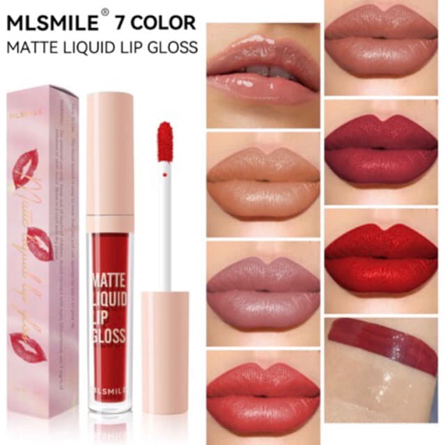Batom Brilho Hidratante Mlsmile Matte Non-Stick Cup à prova d'água Batom Líquido Anti-Desbotamento