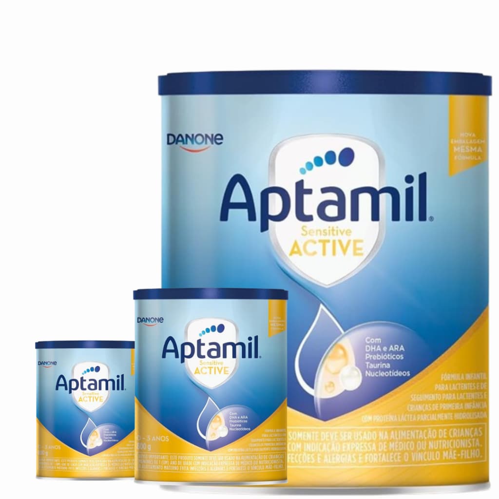 3 Latas- Fórmula Infantil em pó Aptamil Sensitive ACTIVE- Danone 800gr