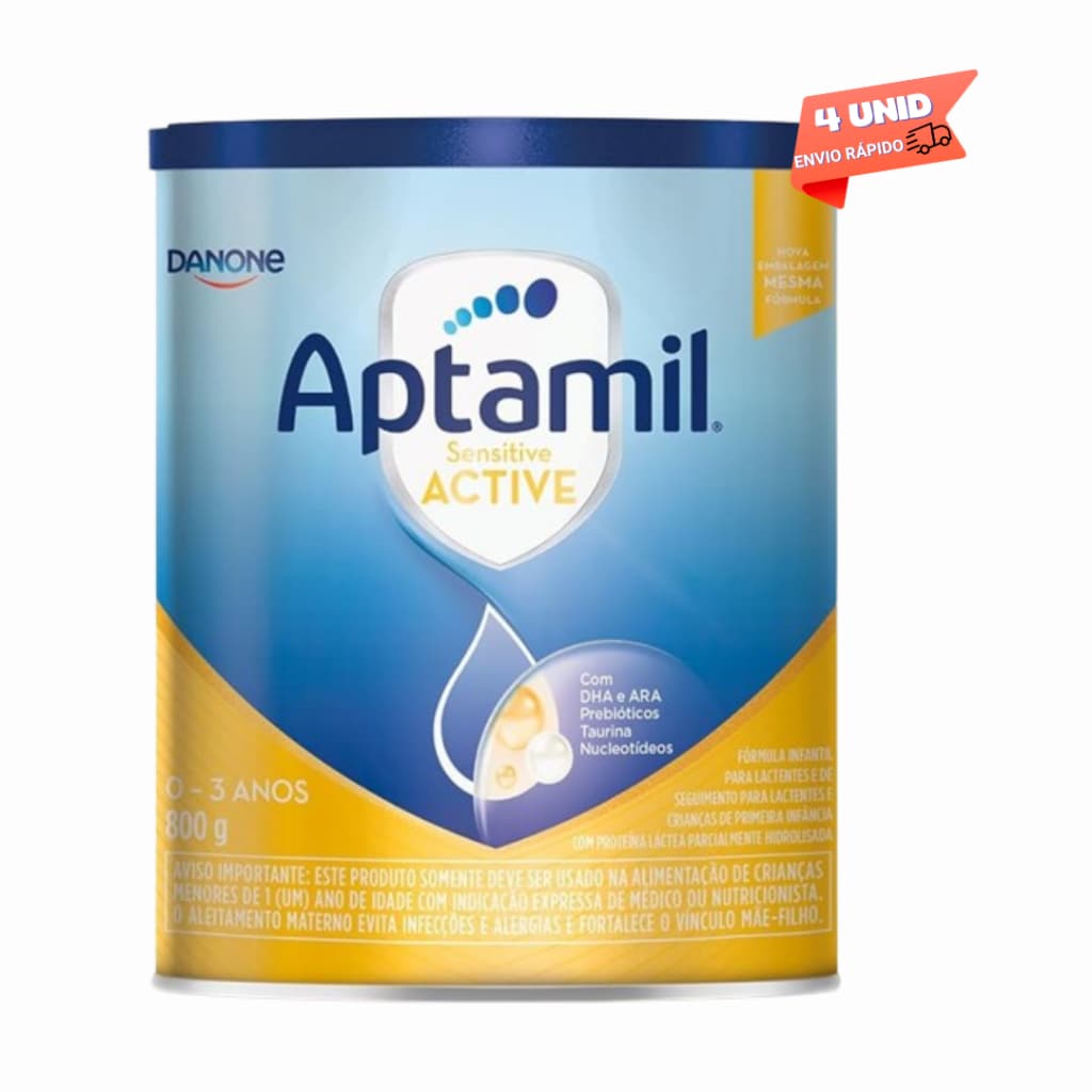 4 Latas- Fórmula Infantil em pó Aptamil Sensitive ACTIVE- Danone 800gr