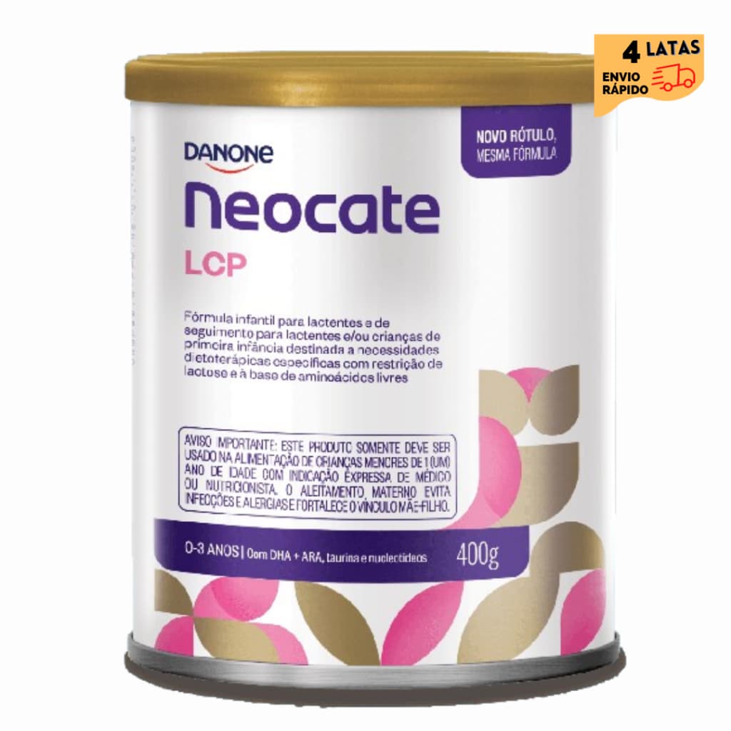 4 Latas -NEOCATE LCP - Fórmula infantil em pó -Danone 400g