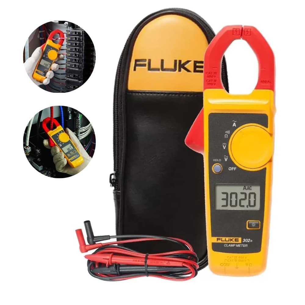 Alicate Amperímetro Fluke 302+ Digital - CAT III Corrente Ac 400a - Tensão Ac/dc 600v