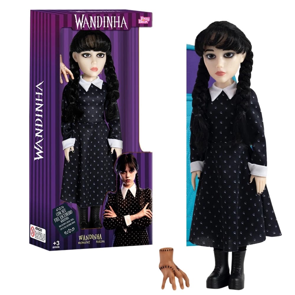 Boneca Wandinha Articulada 45cm Novabrink