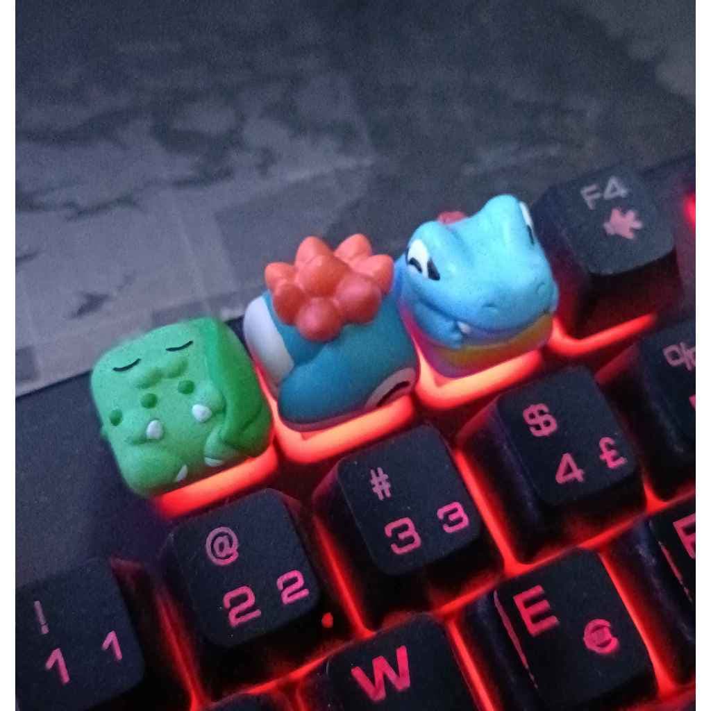 Keycap tecla para teclado mecânico - Pokemon geração 2 - Cindaquill / Totodile / Chikorita
