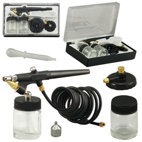 Kit Completo Aerógrafo Pistola de Pintura Profissional Lorben 0,35mm 2 Cubas Vidro