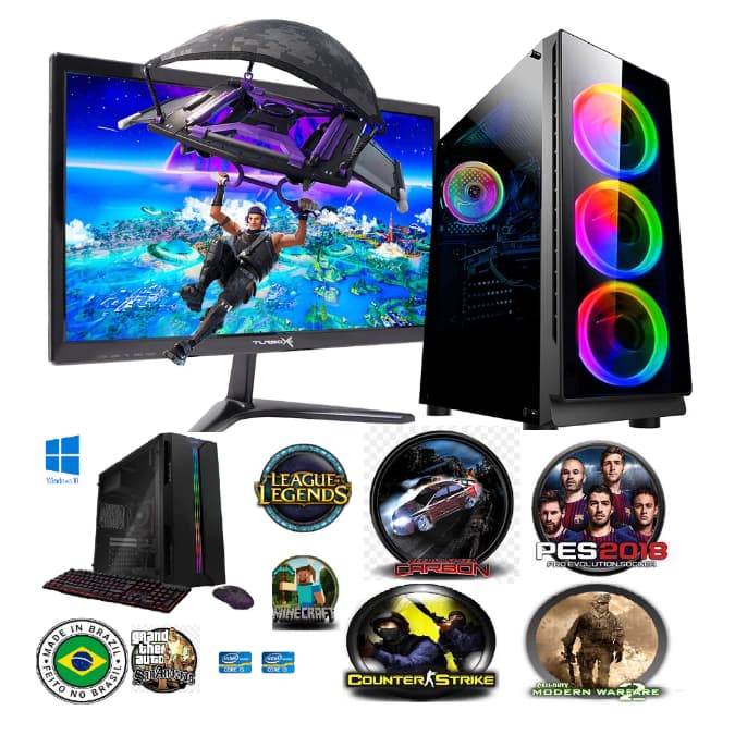 computador i5 gamer cpu completo 16g ssd128g+hd500g wifi roda autocad photoshop LOL cs mine Roblox