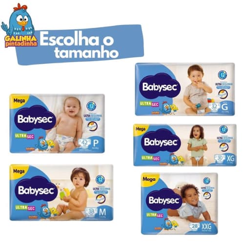 Fralda Descartáveis Babysec Ultra Sec Galinha Pintadinha | P | M | G | XG | XXG |