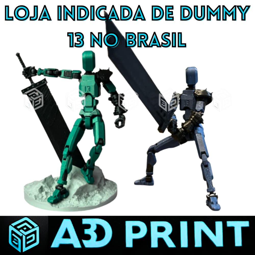 Boneco Dummy 13 Gladiador Cloud Strife Remix- Articulado Action Figure Brinquedo Varias Posições 3D