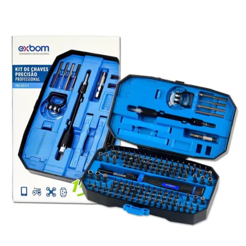 Kit Chaves De Precisão Magnético Profissional 152 Em 1 Com Estojo E Ventosa PRO-CKS152 EXBOM