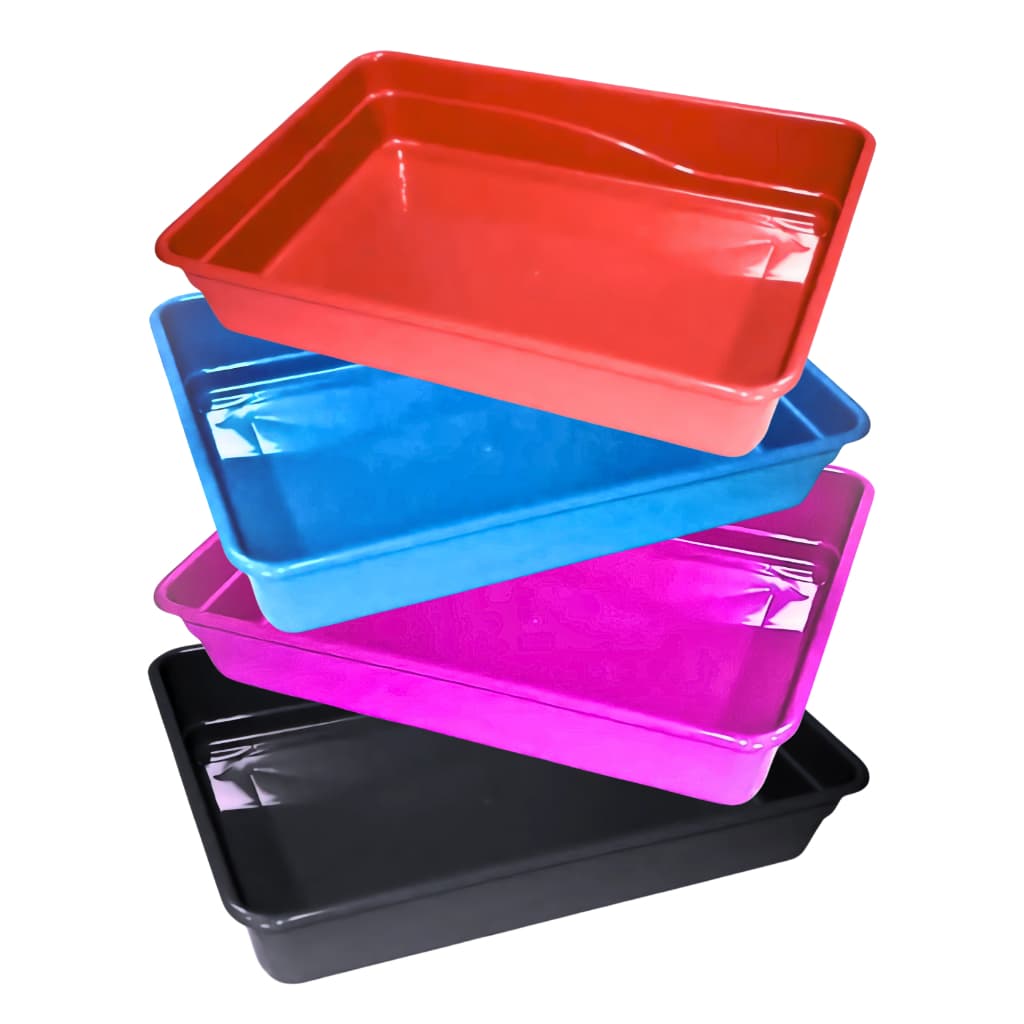 Kit 4 Caixas de Areia para Gato Bandeja Sanitária Pet Gatinho Bandeja Multiuso