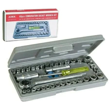 Jogo De Soquete 40 Peças Chave OFERTA Catraca Reversível Resistente à Pressão Resistente à Abrasão