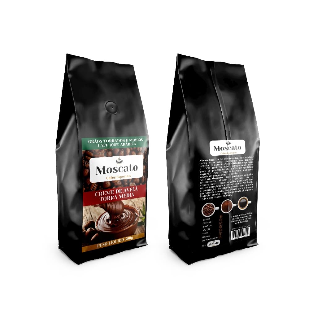 Kit Café em Grãos Arábica Gourmet Aromatizado || Creme de Avelã 1Kg  e Baunilha 1Kg /TORRA MÉDIA