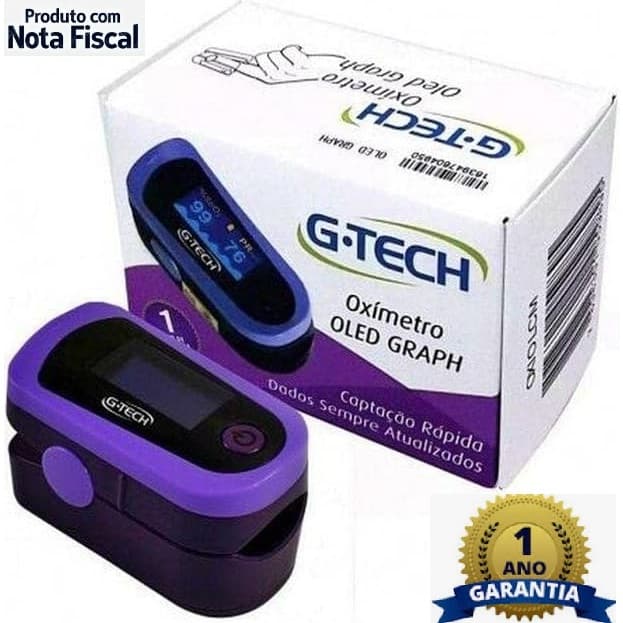 Oximetro Digital De Dedo Medidor De Saturação e Oxigênio No Sangue G-tech - Com Nota Fiscal