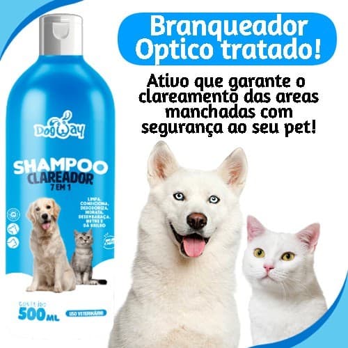 Shampoo Branqueador Clareador 5 em 1 Para Pelagem cachorro e Gato Genial Pet 500ml