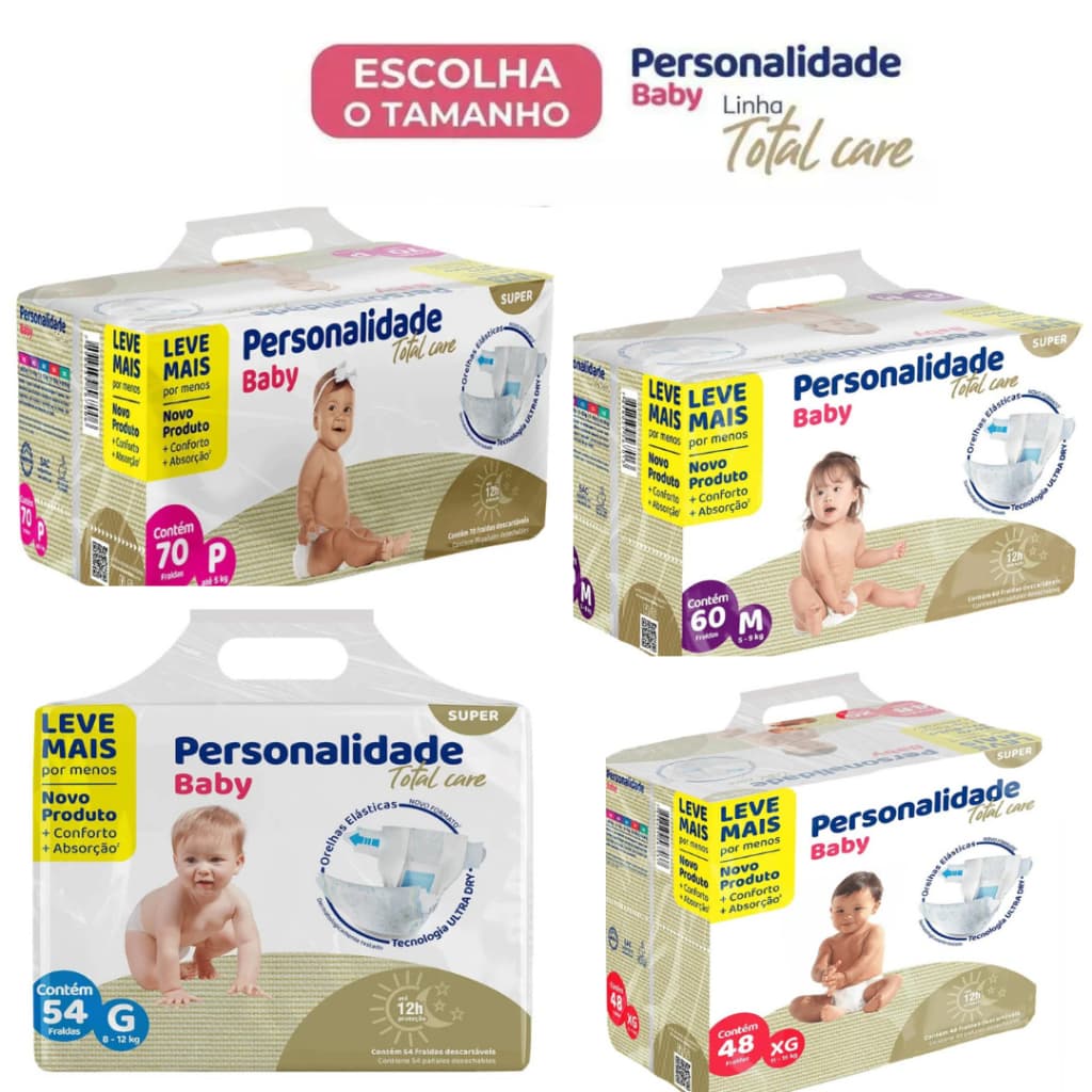 Fralda Descartável Infantil Personalidade Baby Total Care