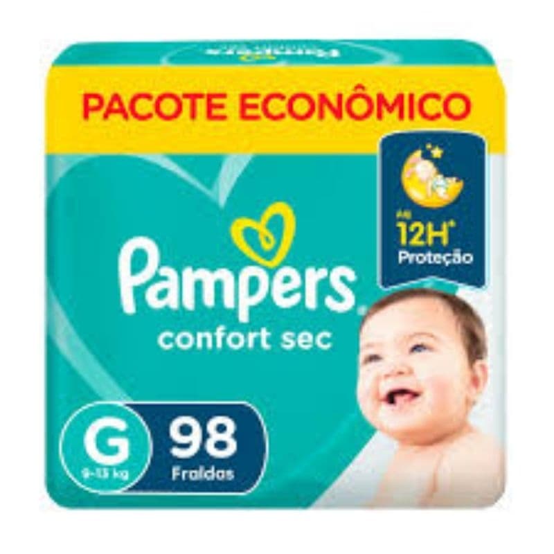 Fralda Pampers Confort Sec G 98 unidades