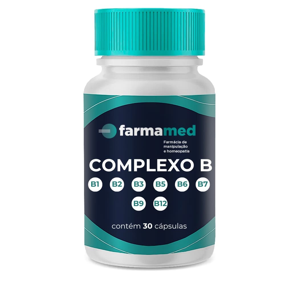 Complexo B - 30 Cápsulas -  Vitamina B1, B2, B3, B5, B6, B7, B9, B12