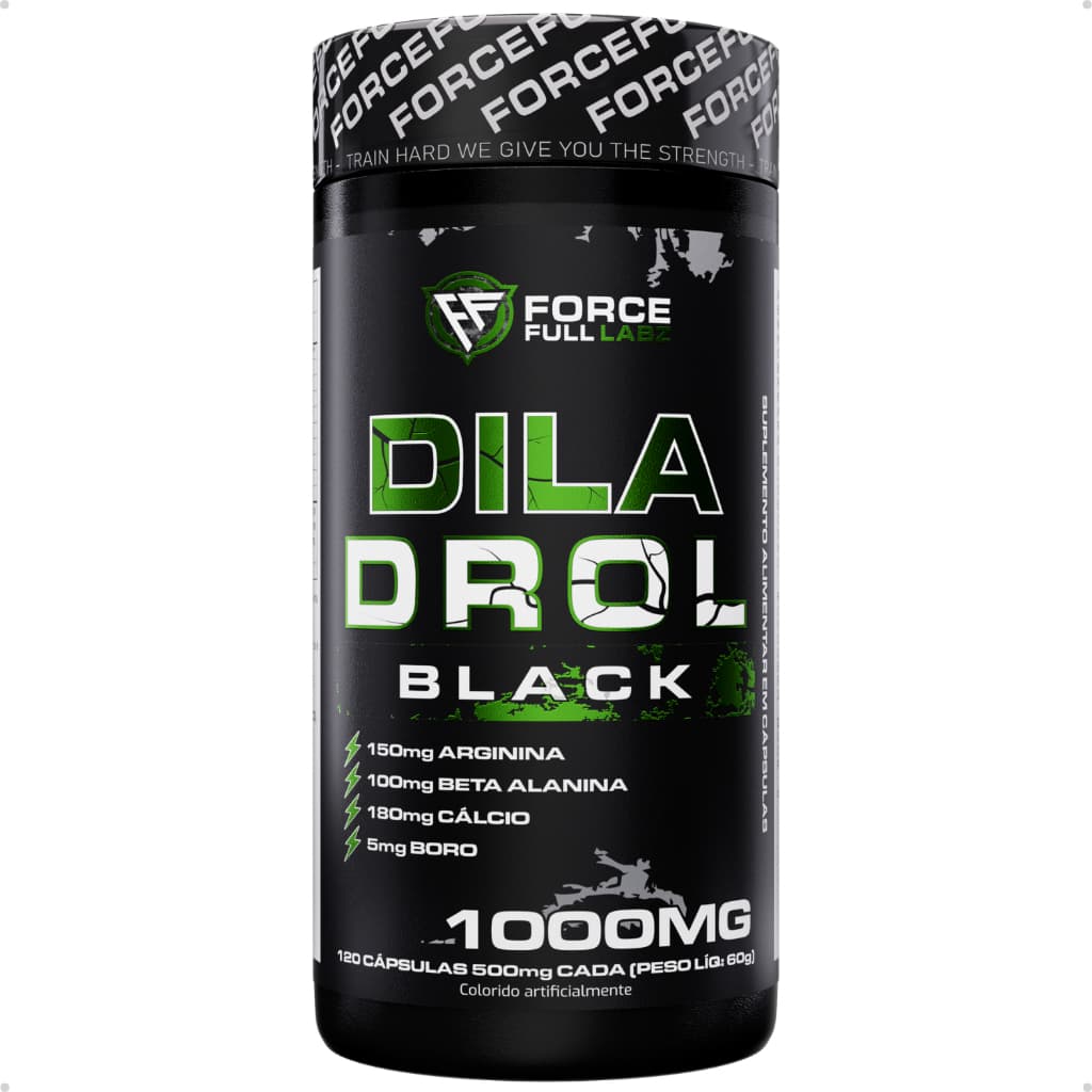 Pré Treino Diladrol Black 120 Cápsula Vasodilatador Arginina, Beta Alanina, Cafeina Force Full Labz