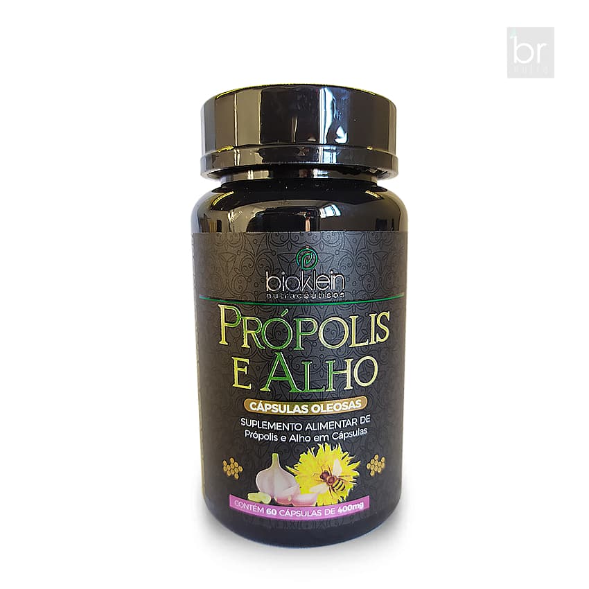 BIOKLEIN PRÓPOLIS E ALHO | Rico em vitamina C, vitamina B6 e manganês - 60 Cápsulas 400mg