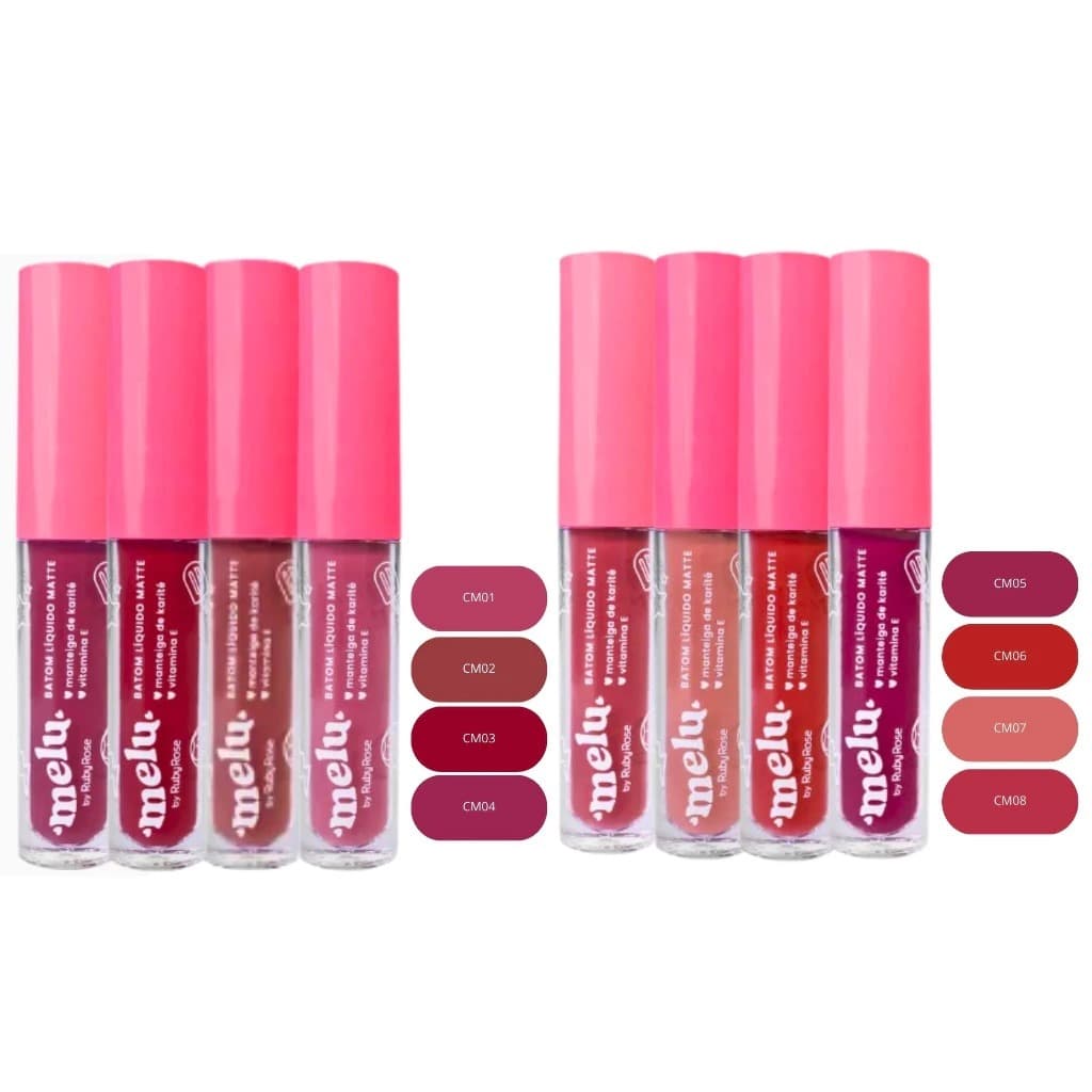 Batom Liquido Matte Ruby Rose Melu RR-563